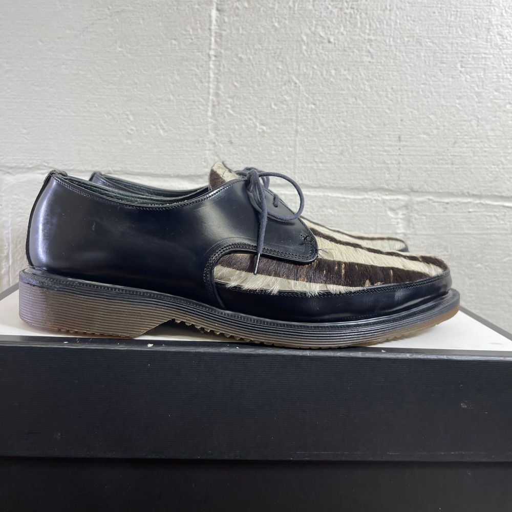 John Fluevog 9015-63 Pony Hair Black‎ Leather Dress Shoes Men's 8 England Made
